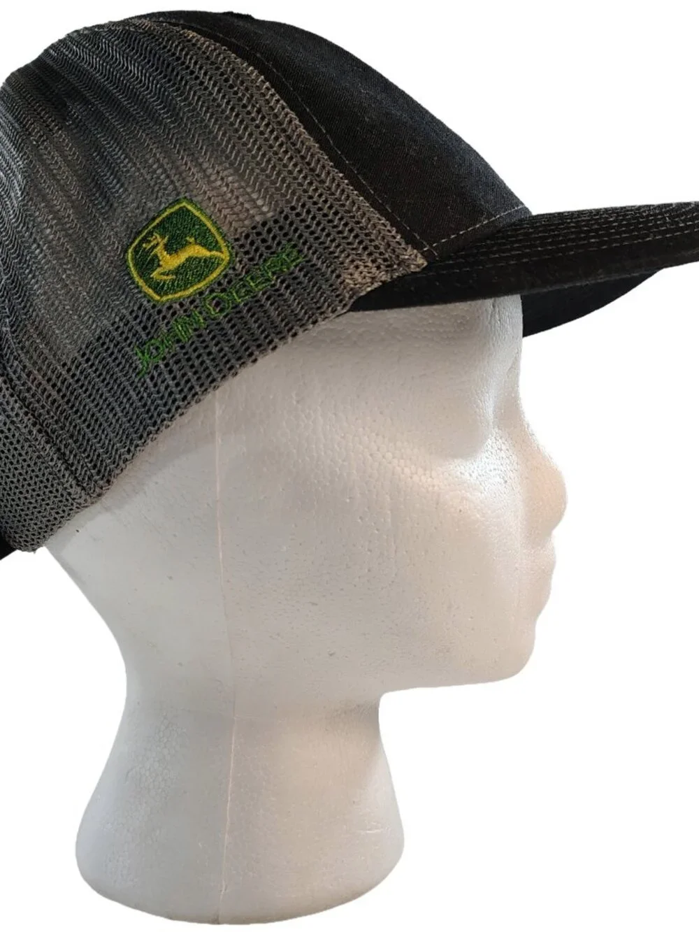 Mens Dark Gray & Black Adjustable Mesh Back John Deere Pape Machinery Brand Cap